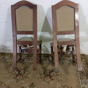 Par de Sillas Estilo Tudor Lustre Oscuro - imagen 7