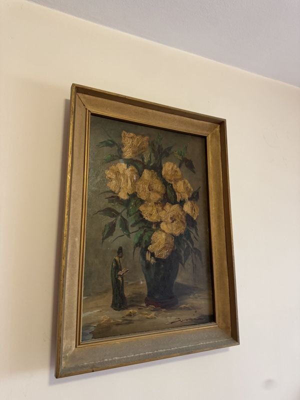 Lote siguiente: Óleo antiguo firmado por Suvira