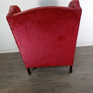 Sillón Berger Rojo con Tapizado Desgastado por el Sol - imagen 8