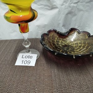 Lote anterior: Copa Alta Estilo Murano y Cuenco Dorado