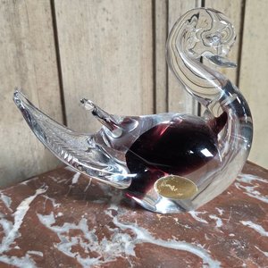 Figura de Cisne en Cristal Murano Morado 14cm - imagen 1