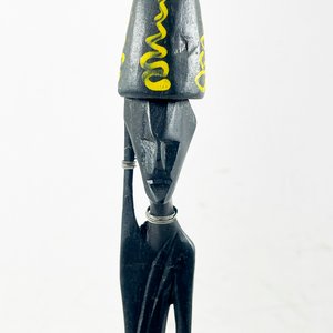 Lote de 5 Figuras Decorativas de Madera Estilo Africano - imagen 3