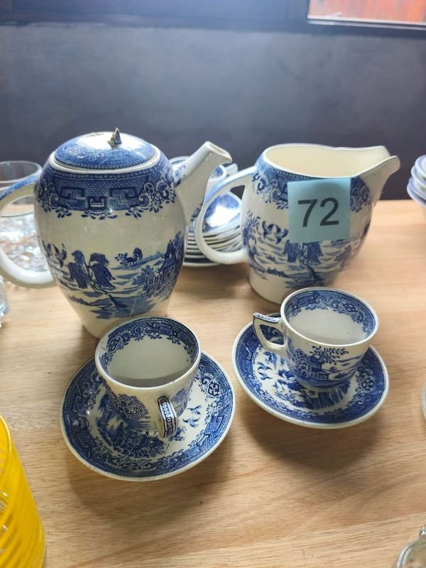Juego de Té Willow Azul y Blanco