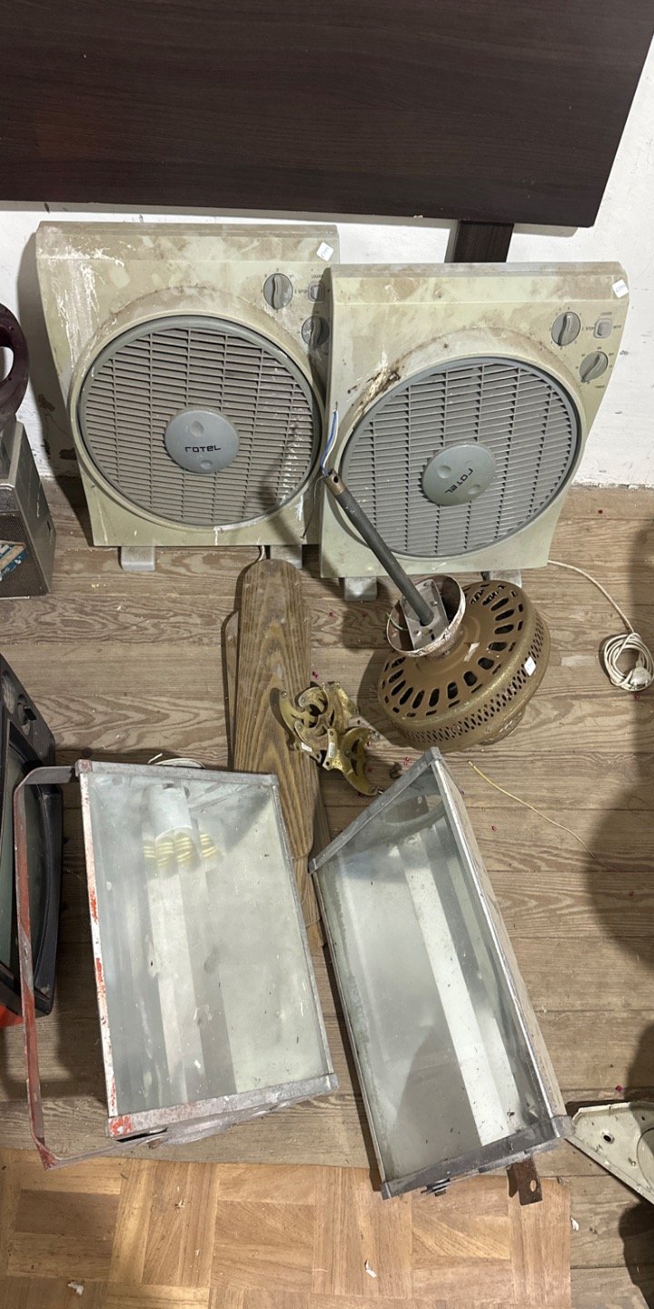 Lote de Ventiladores y Luminarias Industriales