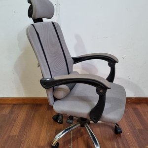 Sillón de Oficina Ergonómico Gris con Cabecera y Apoyabrazos Regulables - imagen 3