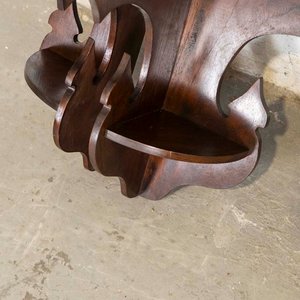 Par de Estantes Esquinero de Madera Oscura - imagen 2