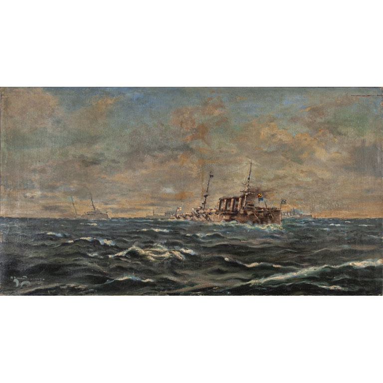 Lote siguiente: Manuel Larravide. Tempestad. Óleo sobre tela, 1909