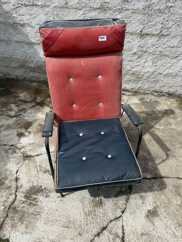 Reposera de Hierro Plegable con Almohadones