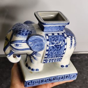Centro de Mesa Decorativo de Cerámica Esmaltada en Forma de Elefante - imagen 5