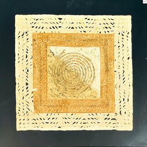 Cuadro Técnica Mixta "Espiral Beige y Marrón" - 40x40 cm - imagen 2