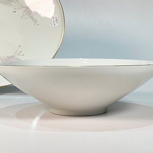 Ensaladera y Fuente Oval de Porcelana Bavaria Blanca con Hojas - imagen 2