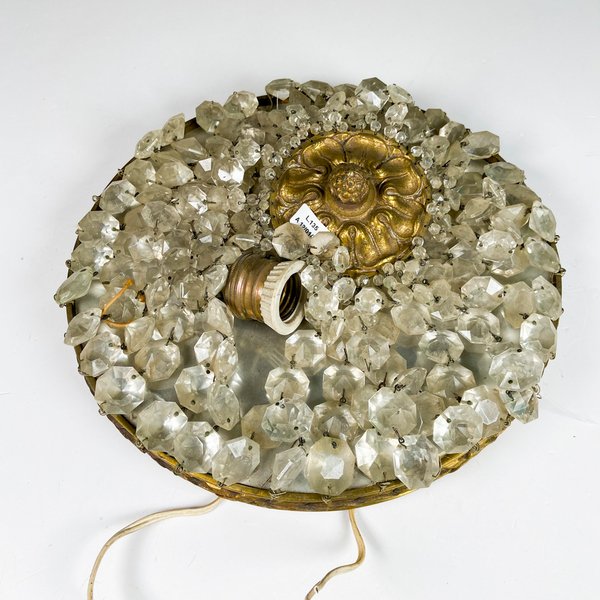 Lote siguiente: Plafón de techo bronce con cuentas de cristal