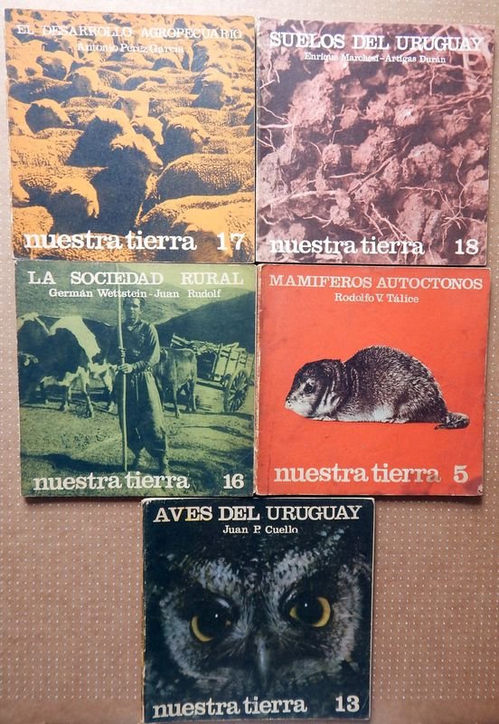 Colección Nuestra Tierra: 5 Libros sobre Fauna, Flora y Sociedad Uruguaya