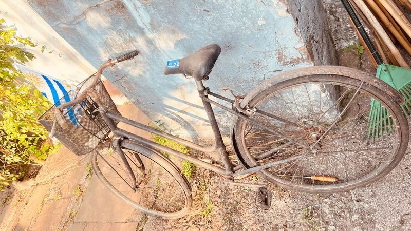 BICICLETA ANTIGUA PINTADA NEGRA - imagen 2