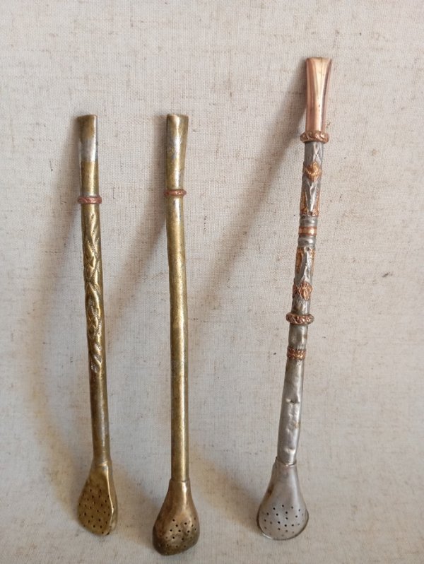 Bombillas de oro y plata con detalles en oro viejo - imagen 5