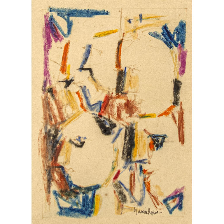 Lote siguiente: Óscar García Reino. Rostros. Técnica mixta sobre papel, 18 x 12 cm. Firmado abajo derecha