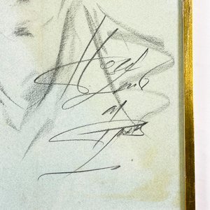 Cuadro Pastel Retrato de Personaje con Firma - imagen 3