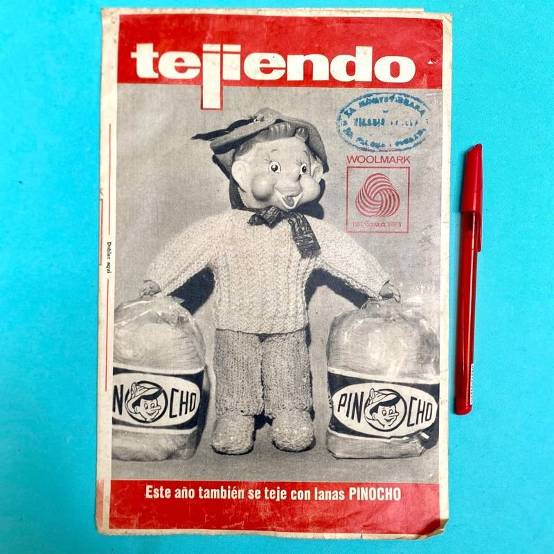 Revista "Tejiendo". Publicidad lanas Pinocho.