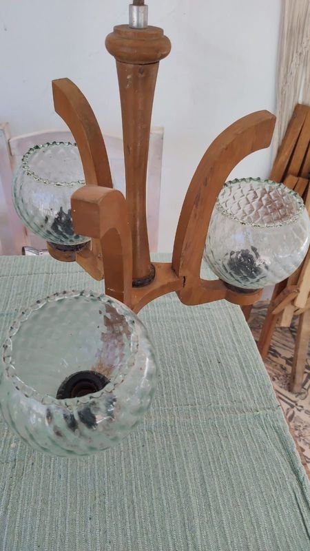 Lámpara Colgante de Madera de 3 Luces - Iluminación para Hogar - imagen 3