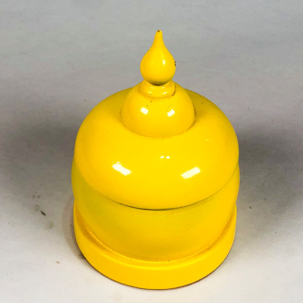 Potiche en madera con tapa amarilla de 16 cm - imagen 2