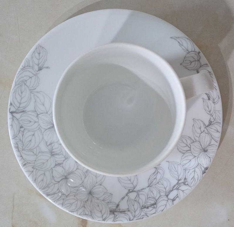 Taza y platillo de Porcelana JAPONESA, marca HOYA - imagen 3
