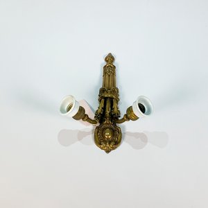Lote siguiente: Aplique Francés de Bronce con Dos Luces y Cobre Pico de Losa
