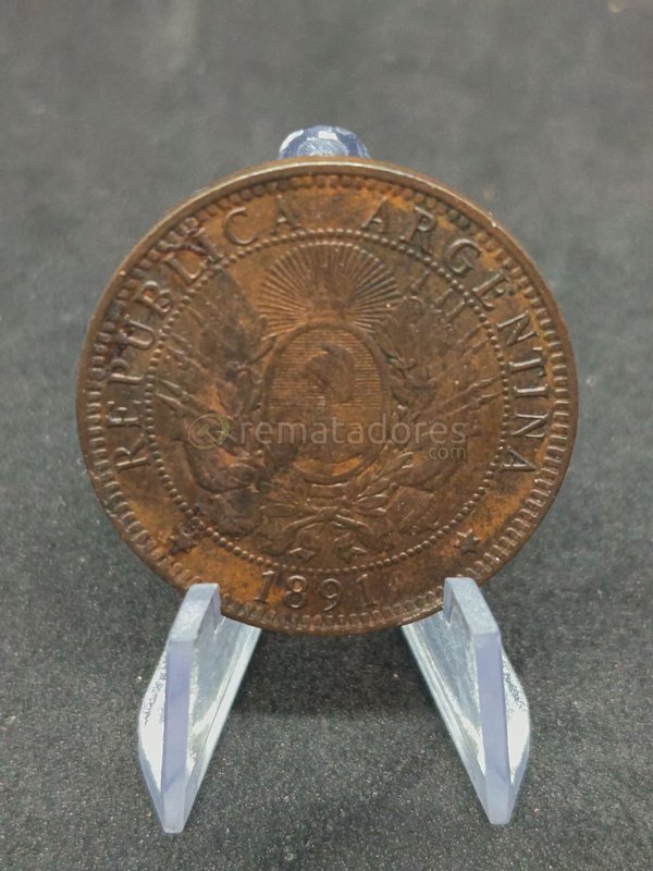 Moneda Antigua Argentina "Dos Centavos" 1891 - imagen 1