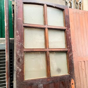Puerta Interior Madera Oscura con Vidrio y Hoja de Madera - imagen 3