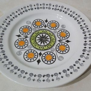 Platillo Cerámica Vintage Kathie Winkle Broadhurst "Renaissance" Mid-Century Modern - imagen 2