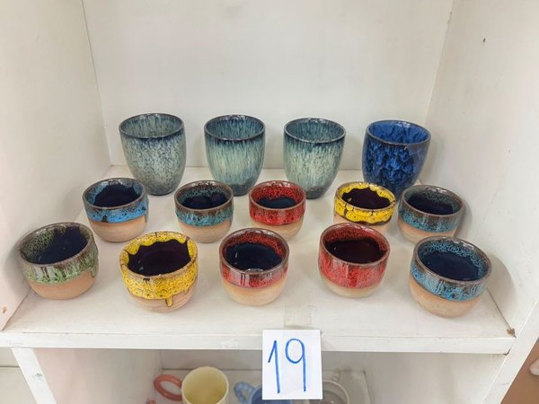 Lote de 14 Tazas de Cerámica Artesanal - imagen 1