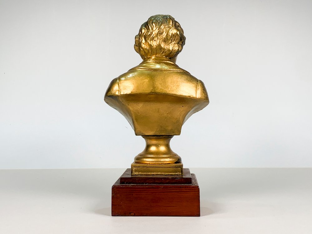 Busto de Beethoven en metal dorado - imagen 5