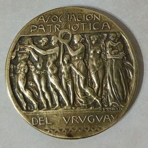 Medalla Conmemorativa Bronce Inauguración Monumento Artigas Montevideo 1923 - imagen 2