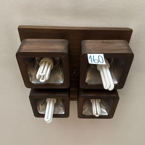 Juego de 2 Lámparas de Techo de Madera: Una de 4 Luces y Otra de 2 - imagen 4