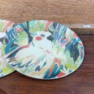 Set de 4 Platos Vintage de Melamina con Diseño de Cacatúa - imagen 5