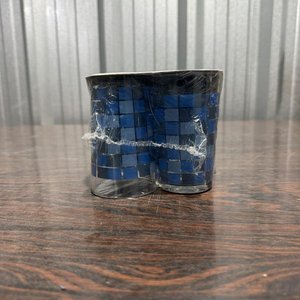 Juego de 4 Vasos de Vidrio con Diseño Cuadrado Azul - imagen 3