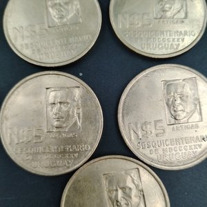 7 Monedas Uruguay de Bronce conmemorativas - imagen 6