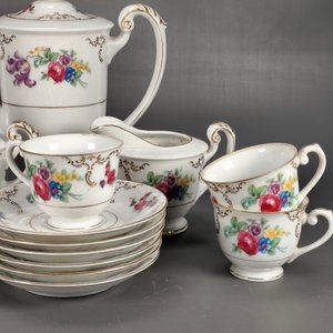 Juego de Café Japonés "Jyoto" con Cafetera, Azucarero, Lechera y 5 Dúos de Taza y Plato - imagen 3