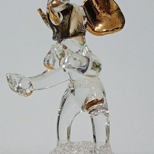 Figura Elefante de Cristal Transparente con Detalles en Oro Líquido - imagen 2