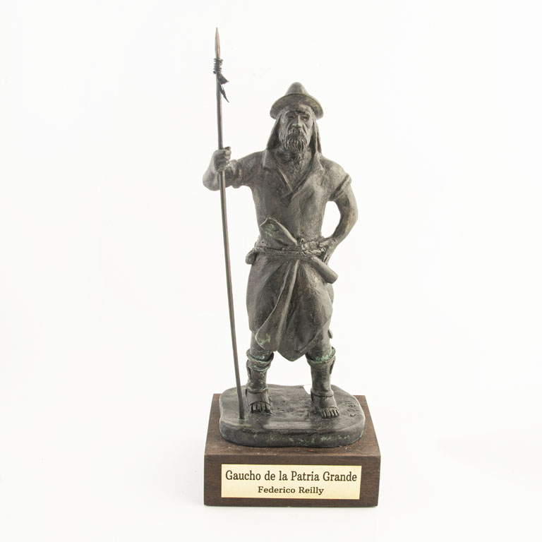 Escultura de Gaucho en Bronce por Federico Reilly - Excelente Condición