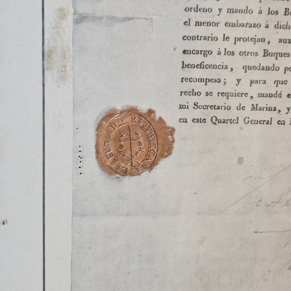 Patente de Oficial de Presas expedida por el General José Artigas el 15 de noviembre de 1817 (Réplica) - imagen 4