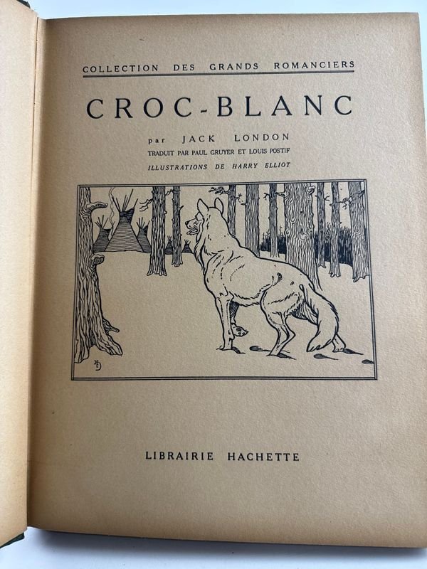 Libro de Jack London, Colmillo Blanco, editorial Librarie Hachette, c. 1920 - imagen 3