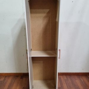 Mueble Blanco y Marrón con Puertas y Estantes (47x27x170 cm) - imagen 2