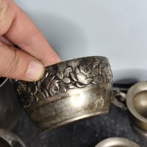 Lote de Azucarero Pesado con Asas y Patas Labradas, Cubo para Hielo y Pinzas, Metal - imagen 2