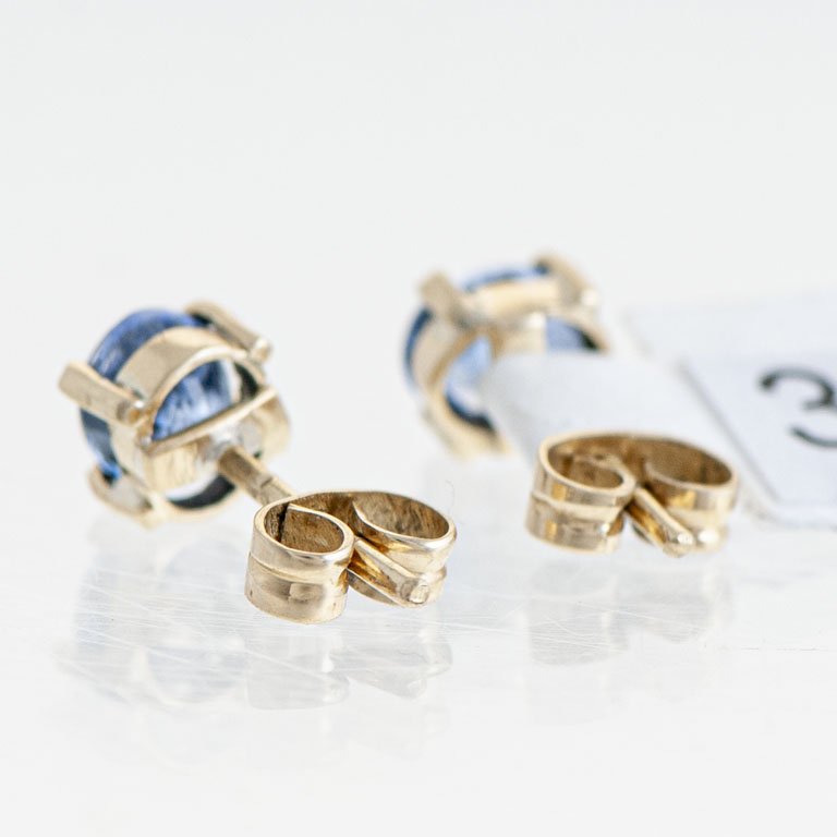 Par de tornillos oro 18k con zafiros 1,3CT - imagen 2