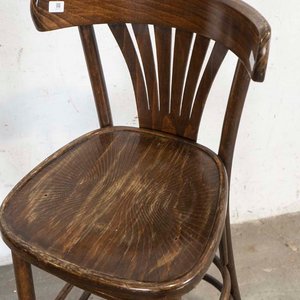 Silla Alta Vienesa Tipo Thonet de Madera Oscura - imagen 2
