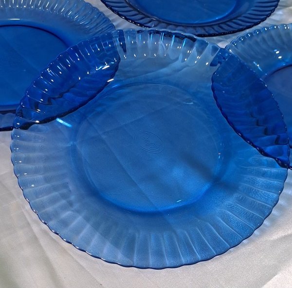 Platos de vidrio azul en excelente estado - imagen 2