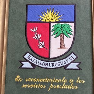 Cuadro Escudo Bordado Batallón Uruguay VI "En reconocimiento a los servicios prestados" - imagen 3