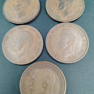 7 Monedas One Penny Reino Unido - Colección Real - imagen 6