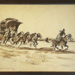 Lote siguiente: Acuarela "Diligencia" atribuida a Enrique Castells Capurro - 38x28 cm