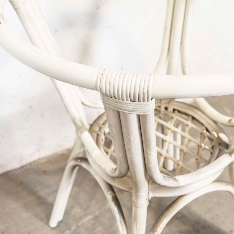 Silla de jardín de mimbre y madera, estilo blanco - imagen 2